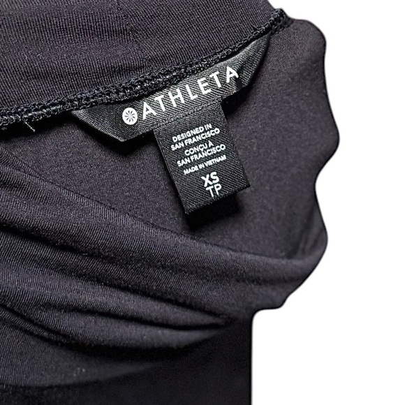 Athleta Black Soft Shell Cold Shoulder Long Sleeve Top Size XS NWOT - Picture 10 of 12